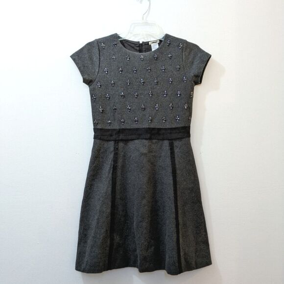 J. Crew Crewcuts Charcoal Grey Dress with Jewels, Girls 14 - Picture 1 of 9